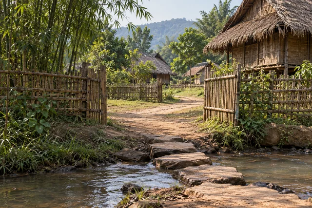 ทางดินตัดผ่านหมู่บ้านกับหินก้าว ชวนรู้ตัวก่อนข้ามทาง